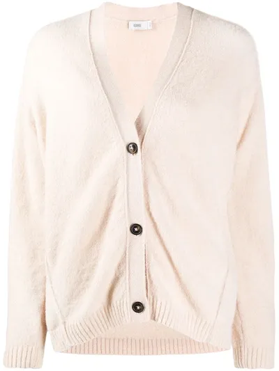 Closed Button-up Knitted Cardigan In Pink