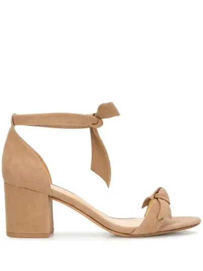 Alexandre Birman Tie Front Block Heel Sandals In Neutrals