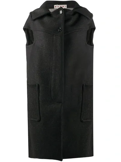 Marni Oversized Sleeveless Coat In Grey