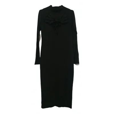 Pre-owned Emporio Armani Wool Mid-length Dress In Black