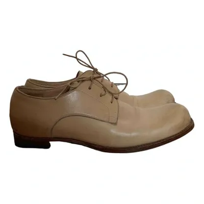 Pre-owned Jil Sander Leather Lace Ups In Beige