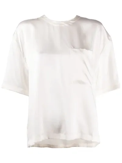 Anine Bing Teagan Silk Blouse In Neutrals