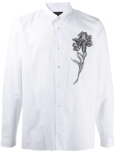 Ann Demeulemeester Chest Flower Shirt In White