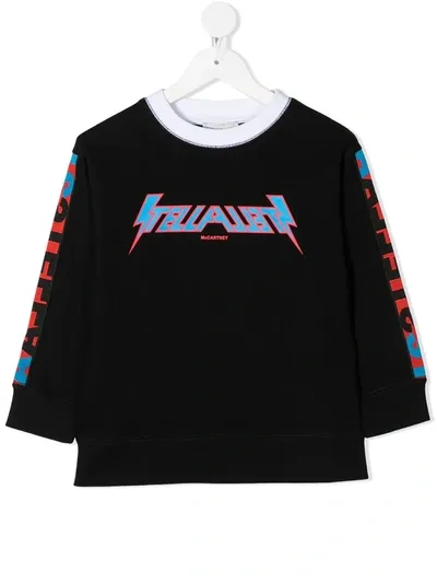 Stella Mccartney Kids' Metallica-inspired Logo T-shirt In Black