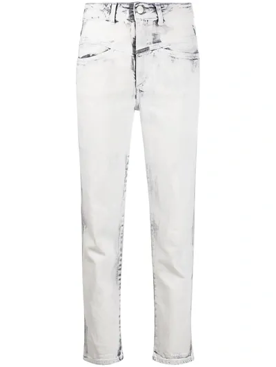 Closed Faded Straight Leg Jeans In Grey