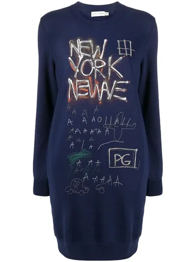 Coach Basquiat Sweatshirt Dress In Navy