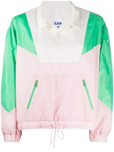 Sjyp Colour-block Pullover Jacket In Pink