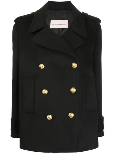 Alexandre Vauthier Double Breasted Military Jacket In Black