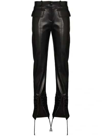 Aleksandre Akhalkatsishvili Front-slip Straight-leg Trousers In Black