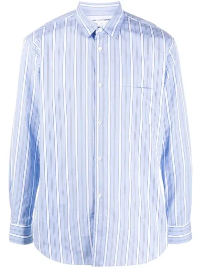 Comme Des Garçons Shirt Long Sleeve Stripe Print Shirt In Blue