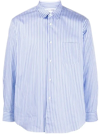 Comme Des Garçons Shirt Long Sleeve Stripe Print Shirt In Blue