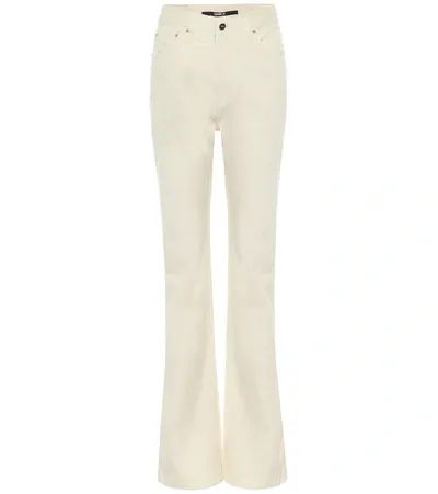 Jacquemus High-waisted Organic Cotton Bootcut Jeans In Beige