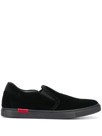 Scarosso Asia Velvet Slip-on Sneakers In Black Velvet