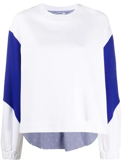 Sjyp Panelled Cotton Sweatshirt In White