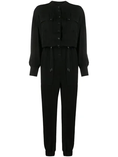 Allsaints Enia Drawstring Waist Jumpsuit In Black