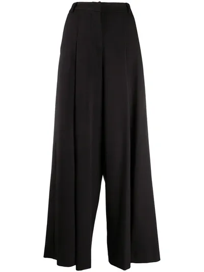 Alysi Flared Leg Trousers In Black