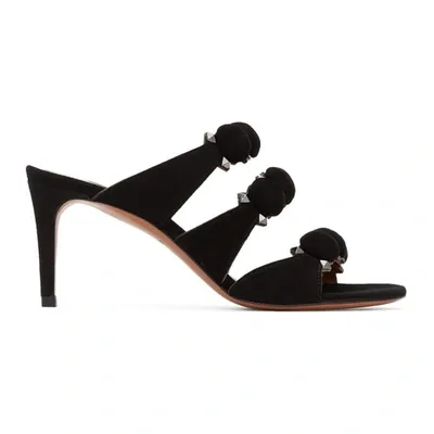 Alaïa Black Suede Heeled Sandals In Noir