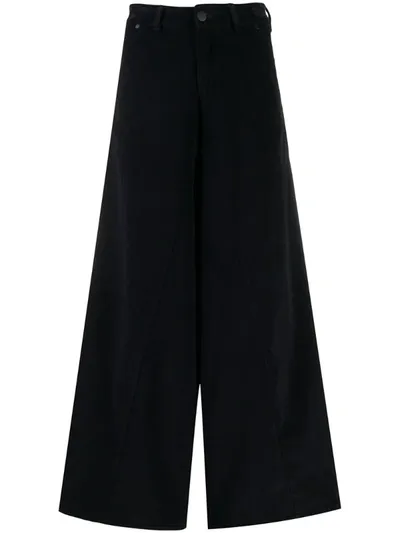 Federica Tosi Corduroy Wide Leg Trousers In Black