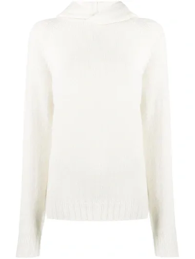 Ma'ry'ya Long Sleeve Hooded Jumper In White