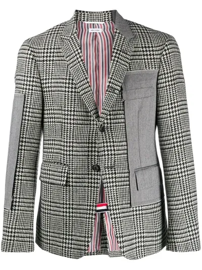 Thom Browne Houndstooth Patchwork Sport Coat In Black