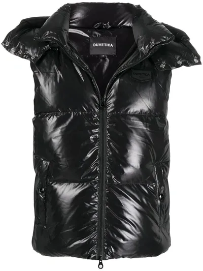 Duvetica Logo Plaque Padded Gilet In Black