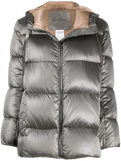 Max Mara The Cube Padded Feather Down Jacket In Cromo