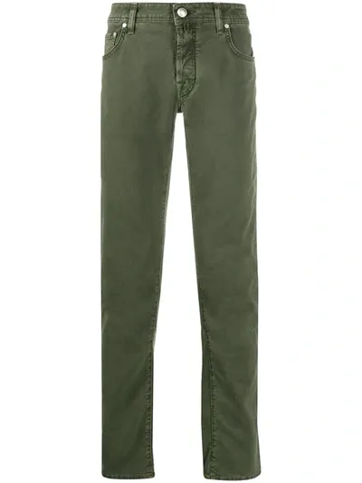 Jacob Cohen Five-pocket Slim-fit Trousers In Green