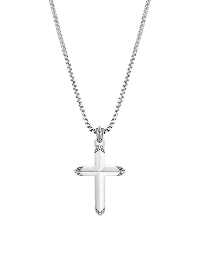 John Hardy Sterling Silver Classic Chain Cross Pendant Necklace, 26