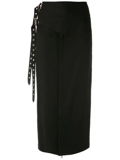 Reinaldo Lourenço Panelled Midi Skirt In Black