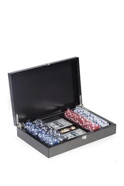 Bey-berk 200 Chip Poker Set In "carbon Fiber" Storage Case In Black