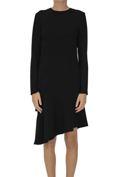 Tibi Flared Asymmetric Dress In Black