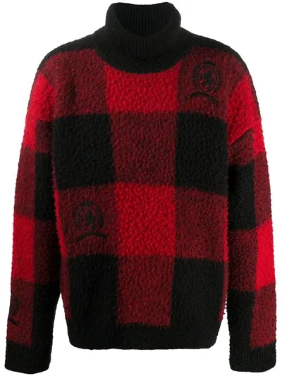 Tommy Hilfiger Crest Buffalo-check Jumper In Red