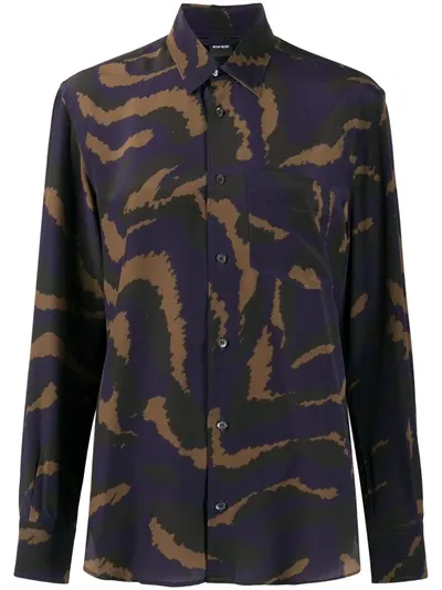 Aspesi Camouflage Print Shirt In Brown