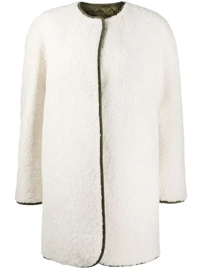 Philosophy Di Lorenzo Serafini Collarless Reversible Coat In White