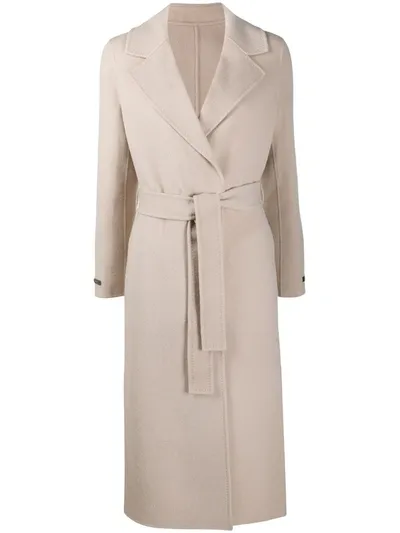 Peserico Wool-cashmere Blend Wrap Coat In Neutrals