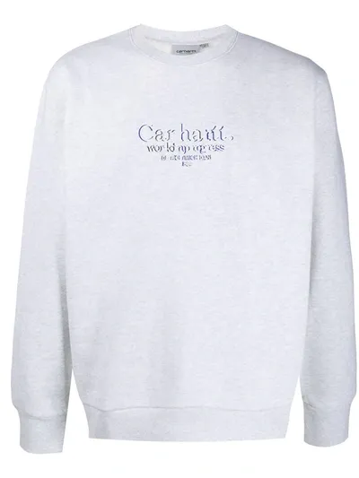 Carhartt Logo Print Sweatshirt In Grey