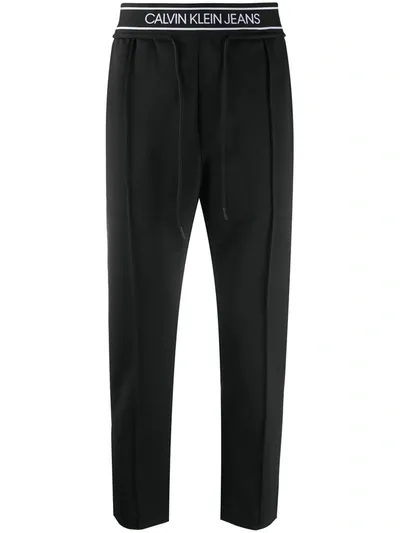 Calvin Klein Jeans Est.1978 Logo-waistband Track Pants In Black