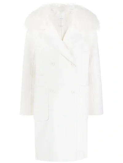 P.a.r.o.s.h Double-breasted Fitted Coat In White