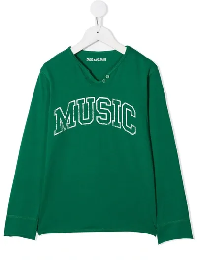 Zadig & Voltaire Teen Boxer Long-sleeve T-shirt In Green