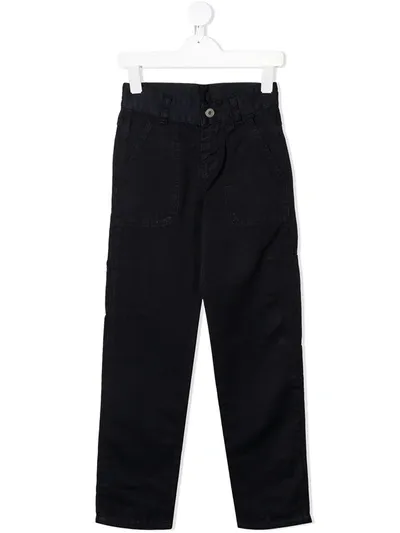 Lanvin Enfant Kids' Straight-leg Chino Trousers In Blue