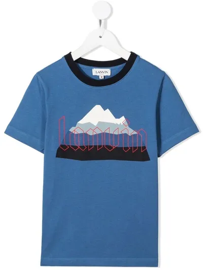 Lanvin Enfant Kids' Logo Print T-shirt In Blue