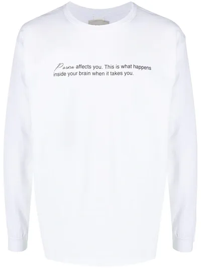 Paura Slogan-print Long Sleeved T-shirt In White