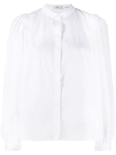 Closed Band Collar Shirt In White