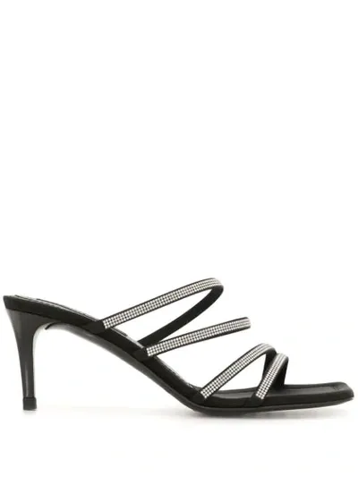 Pedro Garcia Embllished Strap Sandals In Black