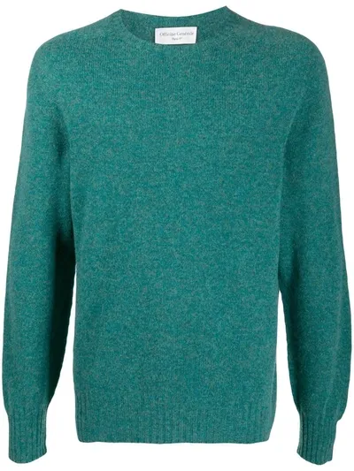 Officine Generale Seamless Crewneck Jumper In Blue