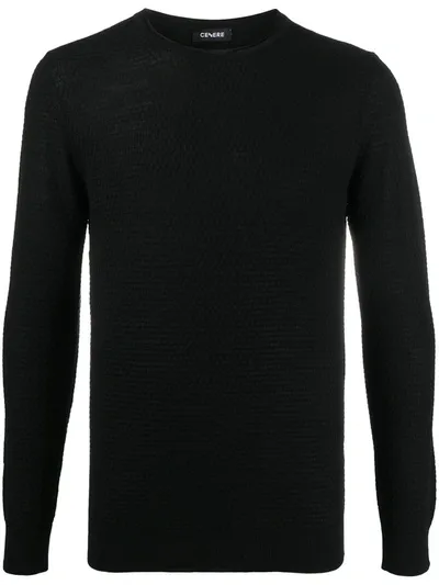 Cenere Gb Textured Knitted Jumper In Black