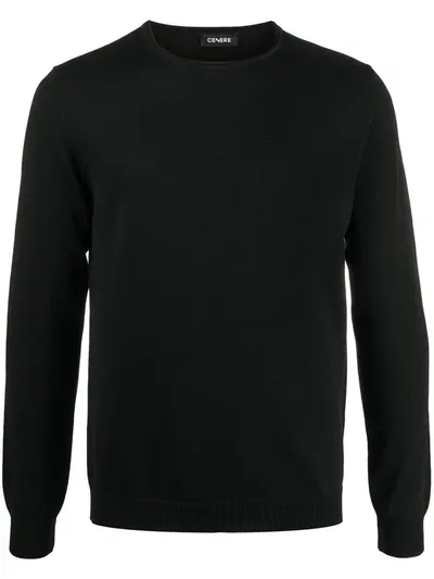 Cenere Gb Round Neck Knitted Jumper In Black