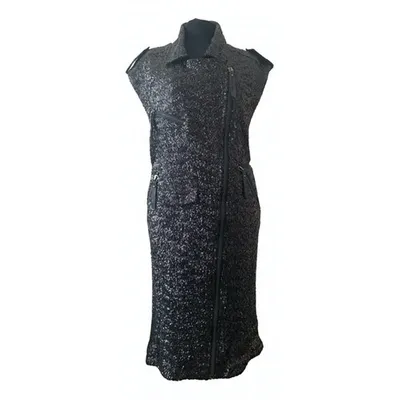 Pre-owned Karl Lagerfeld Glitter Mid-length Dress In Black