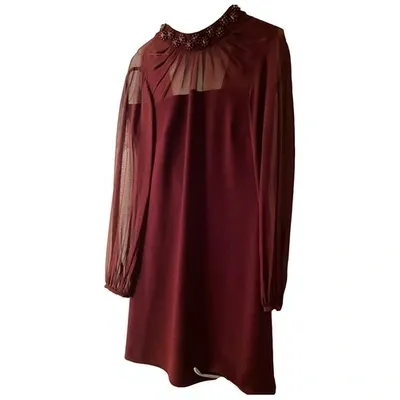 Pre-owned Ted Baker Mini Dress In Burgundy