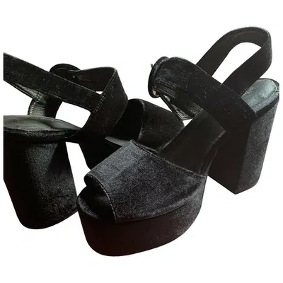 Pre-owned Jeffrey Campbell Velvet Heels In Black